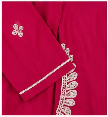 Women’s Pink Embroidered Straight Kurta Suit Set with Dupatta