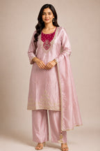 Pastel pink ethnic suit set