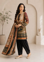 Elegant Printed Crepe  Farsi Suit Set