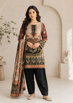 Elegant Printed Crepe  Farsi Suit Set