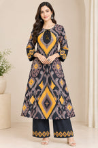 Women Printed Rayon A-Line Kurta with Palazzo Set