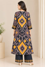 Women Printed Rayon A-Line Kurta with Palazzo Set