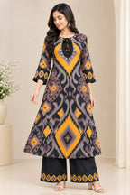 Women Printed Rayon A-Line Kurta with Palazzo Set