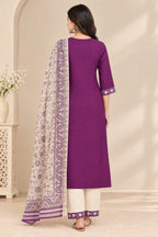 Elegant purple straight-fit kurta